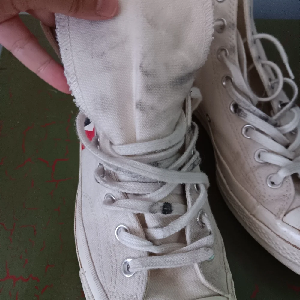 Converse Play Comme Des Garcons High Top White Shoes M9 W11 - Picture 4 of 7